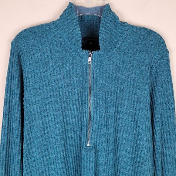 Torrid Relaxed Fit Super Soft Plush Rib Quarter Zip Sweatshirt Green Size 3X - Picture 6 of 14